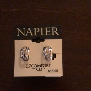 Napier silver tone clip on earrings.  New